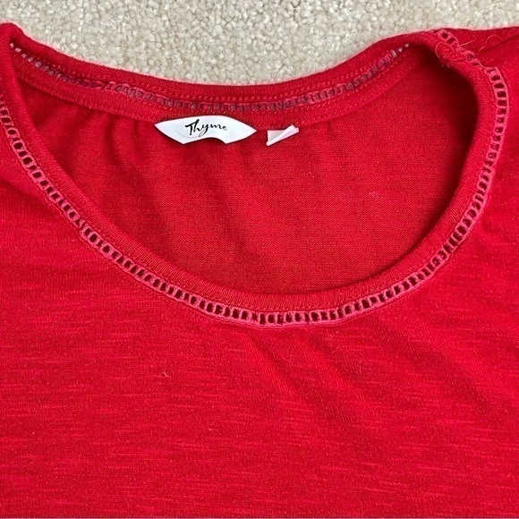 Thyme Maternity Red Short Sleeves Shirt Size Large 3/27$ - Picture 3 of 9